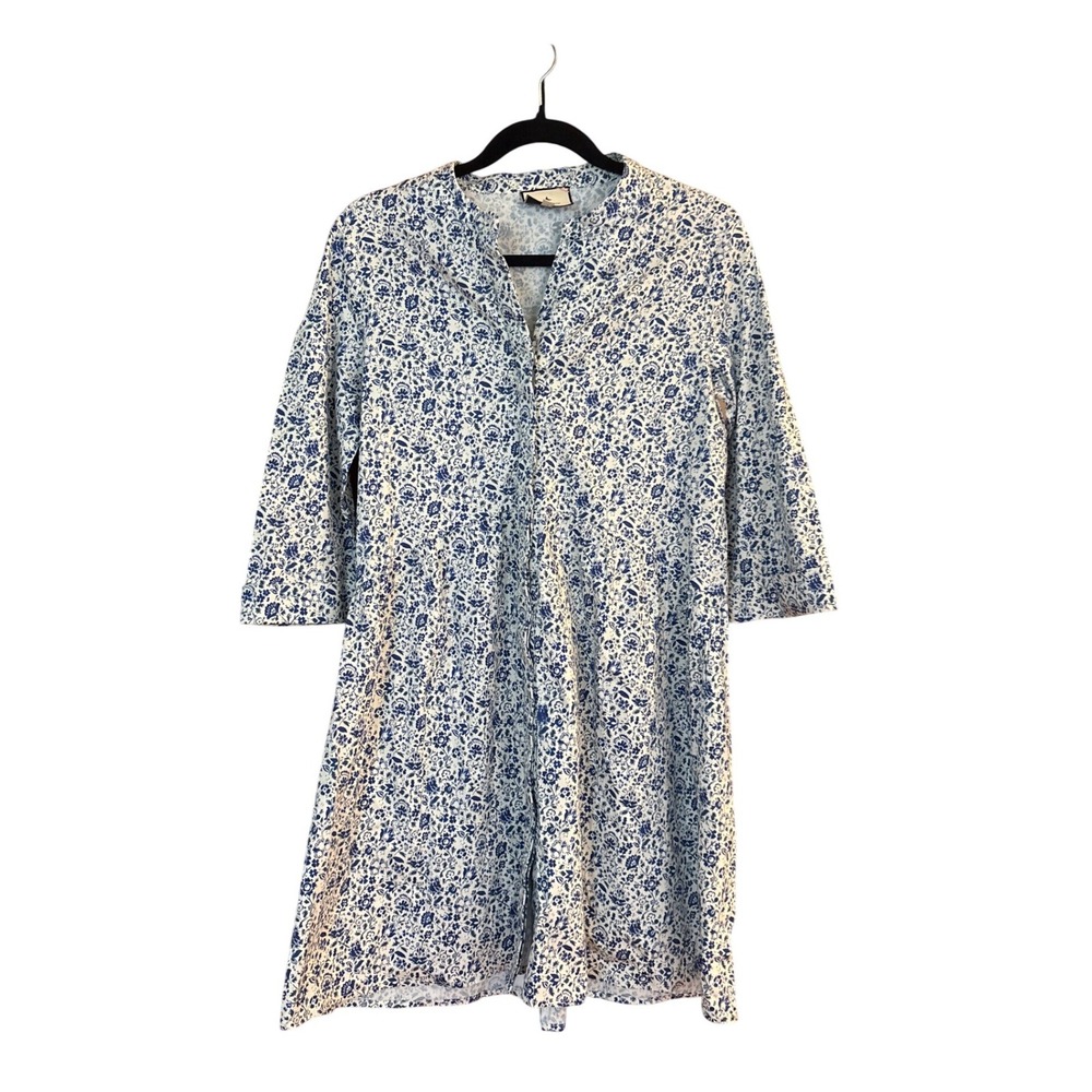Tuckernuck Floral Dress Women Blue White Boho Drop Waist SIZE Small